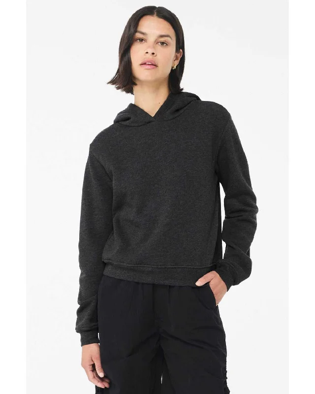 Bella + Canvas 7519 Women's Classic Hoodie - Dark Gray Heather Hoodie with Drawstring Waist Adjustable Fitted