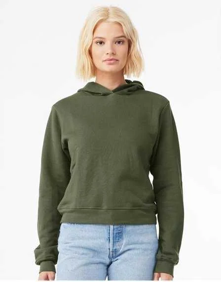 Bella + Canvas 7519 Women's Classic Hoodie - Military Green Hoodie with Slit Hem Functional Movement