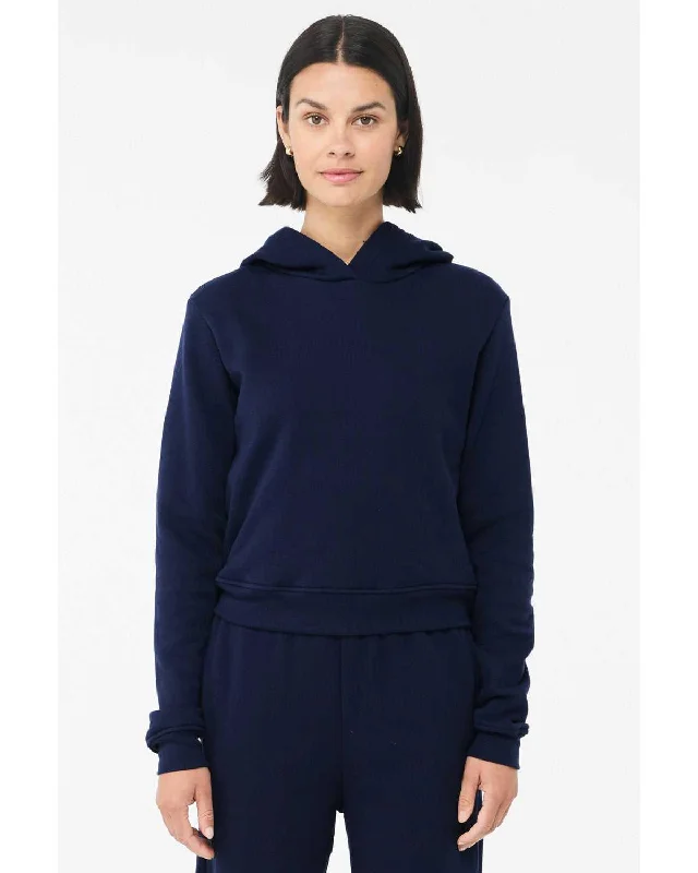 Bella + Canvas 7519 Women's Classic Hoodie - Navy Hoodie with Hem Detail Decorative Unique