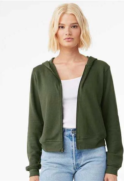 Bella + Canvas 7539 FWD Fashion Women's Sponge Fleece Full-Zip Hoodie - Military Green Oversized Hoodie Comfort Casual