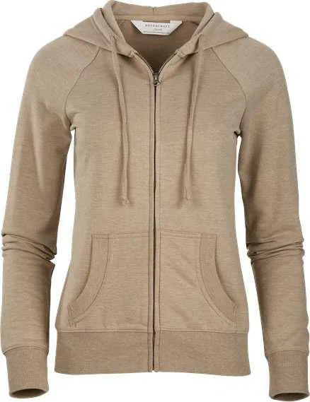 Boxercraft BW5201 Women's Dream Fleece Full-Zip Hooded Sweatshirt - Latte Heather Hoodie with Oversized Fit Loose Comfortable