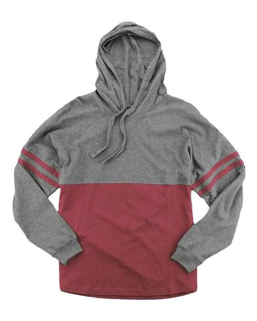 Boxercraft T18 Women's Hooded Pom Pom Jersey - Granite Garnet Hoodie with Full-Zip Functional Layering