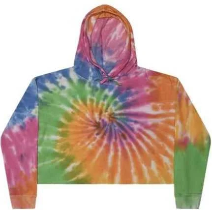 Colortone 8333 Tie-Dyed Crop Hooded Sweatshirt - Eternity Hoodie with Metallic Shiny Futuristic