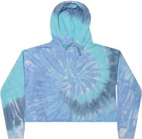 Colortone 8333 Tie-Dyed Crop Hooded Sweatshirt - Lagoon Hoodie with Pastel Soft Subtle