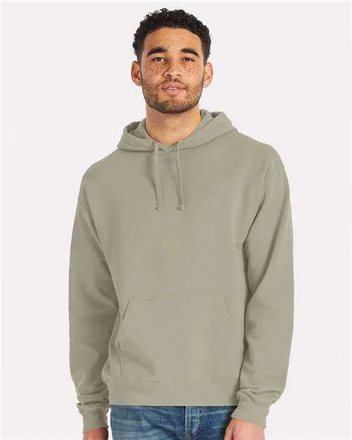 Comfortwash GDH450 Garment Dyed Unisex Hooded Sweatshirt - Faded Fatigue Hoodie with Set-In Sleeves Structured Classic