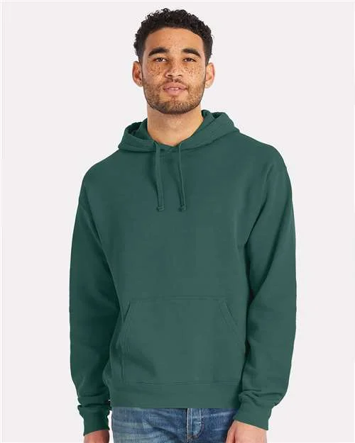 Comfortwash GDH450 Garment Dyed Unisex Hooded Sweatshirt - Field Green Hoodie with Elastic Cuffs Stretchable Comfortable