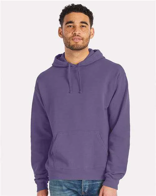 Comfortwash GDH450 Garment Dyed Unisex Hooded Sweatshirt - Grape Soda Hoodie with Crew Neck Simple Timeless