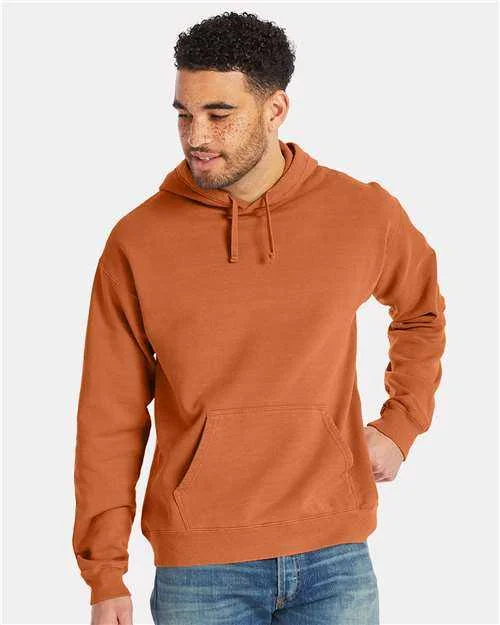 Comfortwash GDH450 Garment Dyed Unisex Hooded Sweatshirt - Texas Orange Hoodie with Drawstring Waist Adjustable Fitted