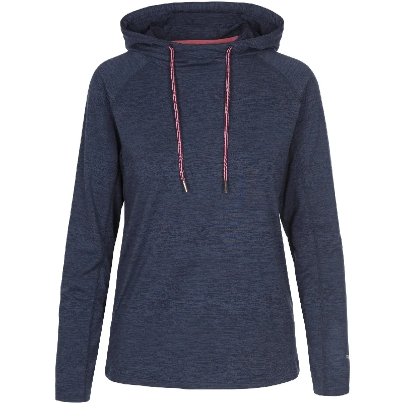 Hattie Women's Quick Dry Hoodie in Navy Marl Hoodie with Elastic Cuffs Stretchable Comfortable