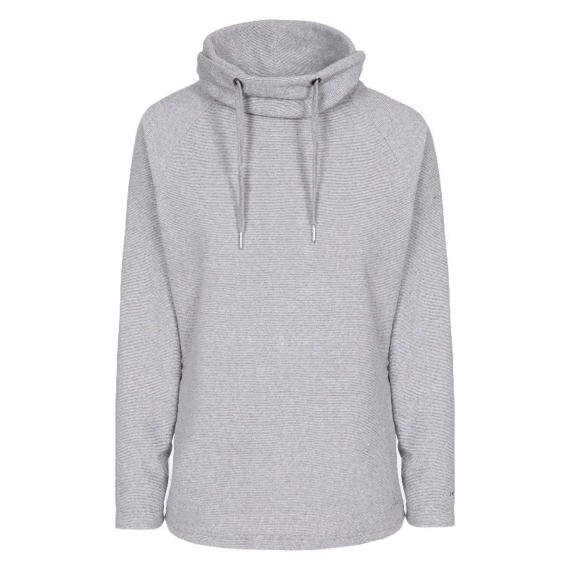 Jeannie Women's Fleece Hoodie - Platinum Hoodie with Hem Embroidery Detailed Premium