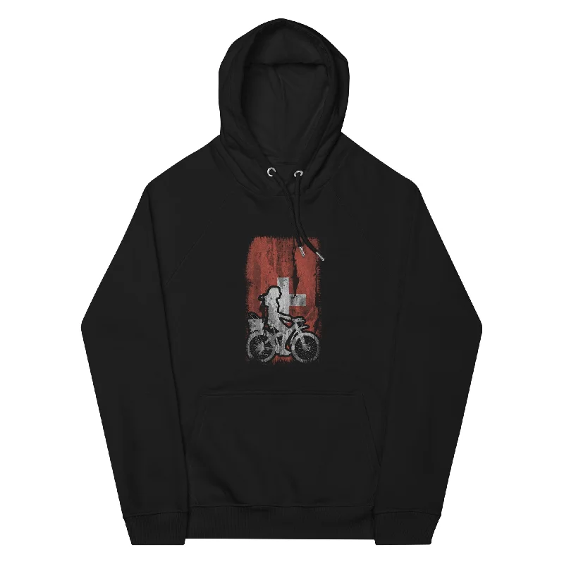 Schweizer Flagge 2 und Radfahren - Unisex Premium Organic Hoodie Cotton Hoodie Fleece Lining Warmth Schweizer Flagge 2 und Radfahren - Unisex Premium Organic Hoodie Cotton Hoodie Fleece Lining Warmth