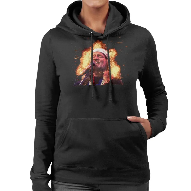 TV Times Country And Western Singer Willie Nelson Women's Hooded Sweatshirt Hoodie with Magnetic Closure Innovative Modern