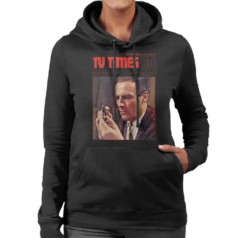 TV Times Edward Woodward 1967 Cover Women's Hooded Sweatshirt Hoodie with Strings Custom Fit Adjustable