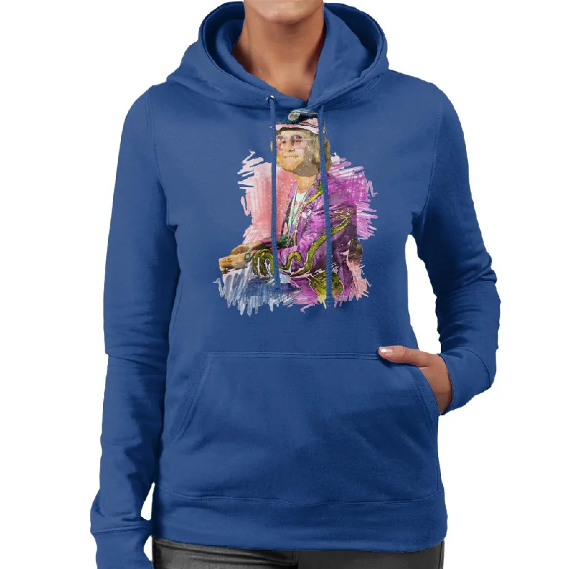 TV Times Flamboyant Elton John 1977 Women's Hooded Sweatshirt Hoodie Jacket Zipper Layering