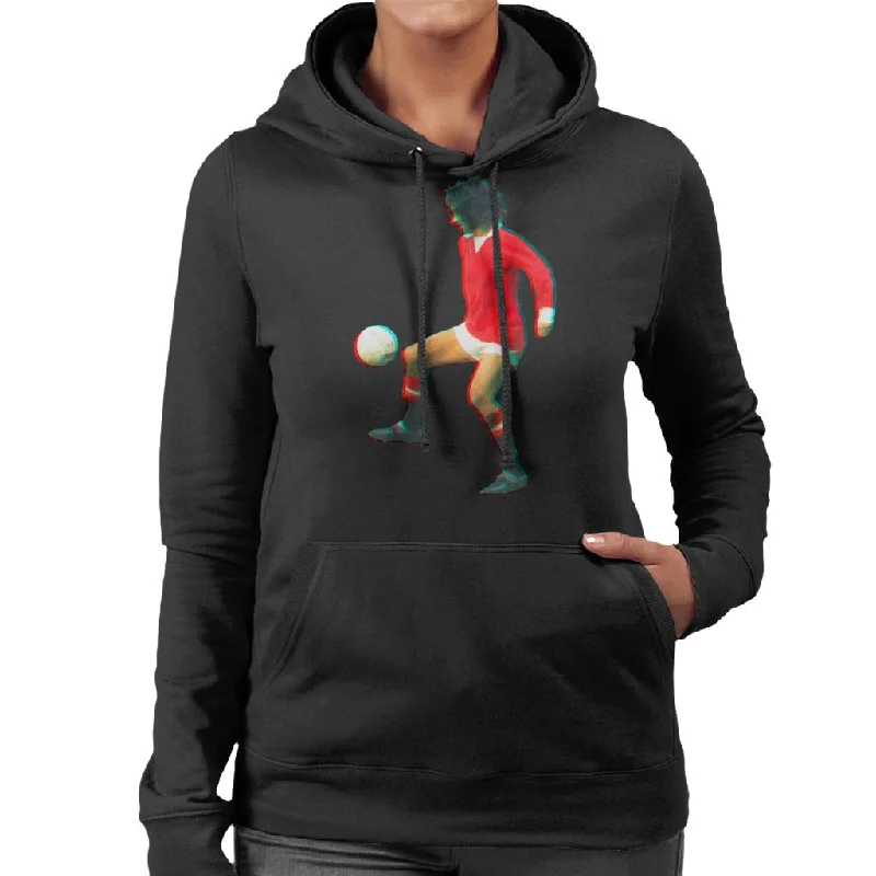 TV Times George Best Playing With Manchester United Women's Hooded Sweatshirt Hoodie with Mesh Breathable Sporty