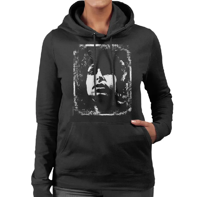 TV Times Jim Morrison Retro Women's Hooded Sweatshirt Hoodie with Rolled Sleeves Casual Relaxed