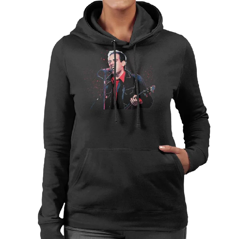 TV Times Mick Jones Of The Clash On Stage 1983 Women's Hooded Sweatshirt Hoodie with Hidden Zipper Minimalist Clean