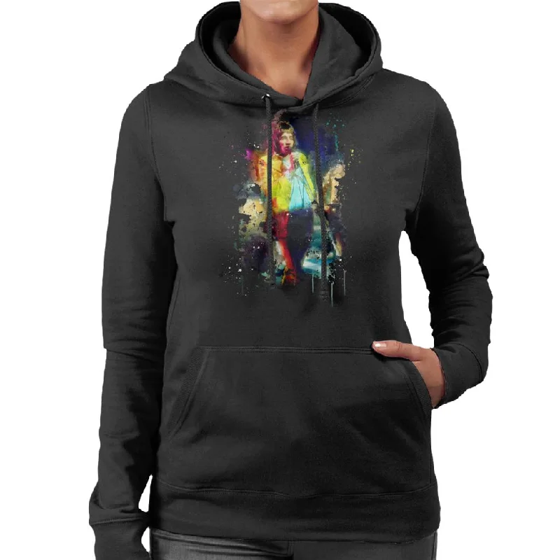 TV Times Rod Stewart Performing With The Faces Women's Hooded Sweatshirt Hoodie with Slim Fit Tailored Modern