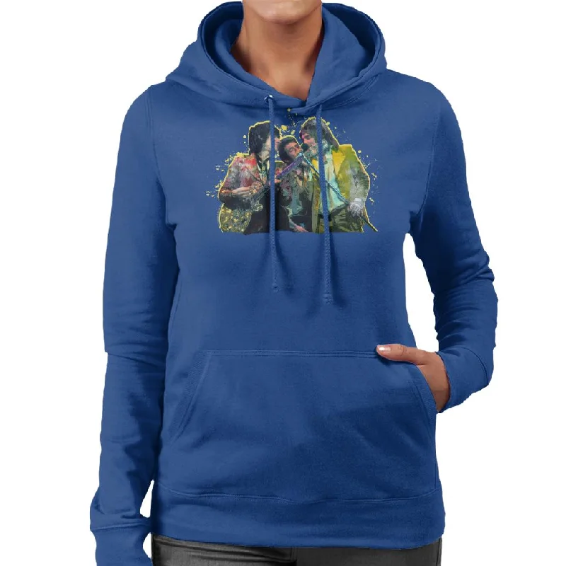 TV Times Rod Stewart With The Faces And Ronnie Wood Women's Hooded Sweatshirt Hoodie with Contrast Stitching Detailed Premium