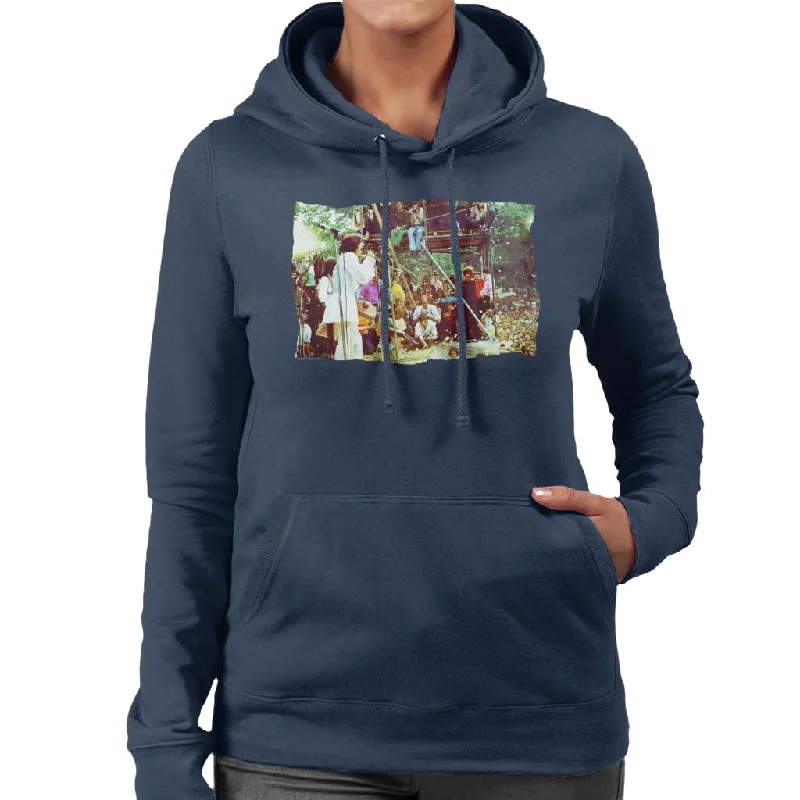 TV Times Rolling Stones Festival Women's Hooded Sweatshirt Hoodie with Emblem Brand Identity