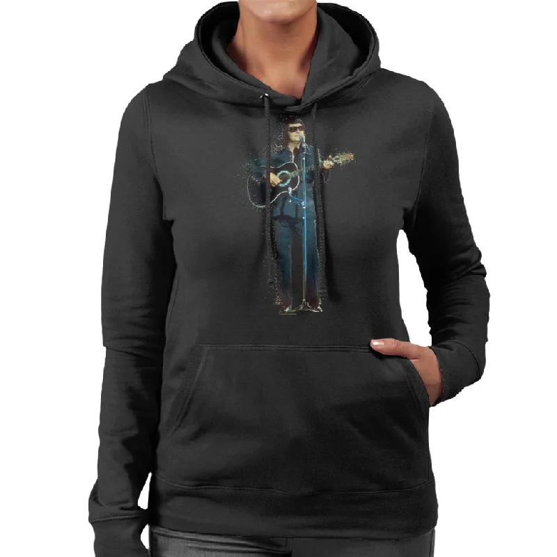 TV Times Roy Orbison Performing In 1976 Women's Hooded Sweatshirt Hoodie with Pattern Geometric Abstract