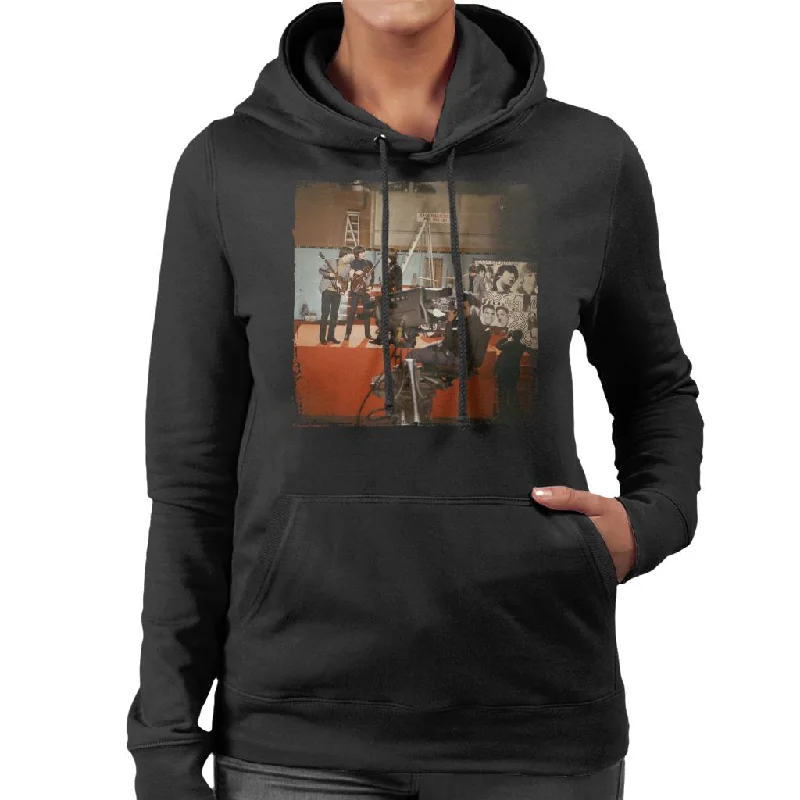 TV Times The Beatles Ready Steady Go Rehearsal Women's Hooded Sweatshirt Hoodie with Ribbed Hem Stretchable Secure