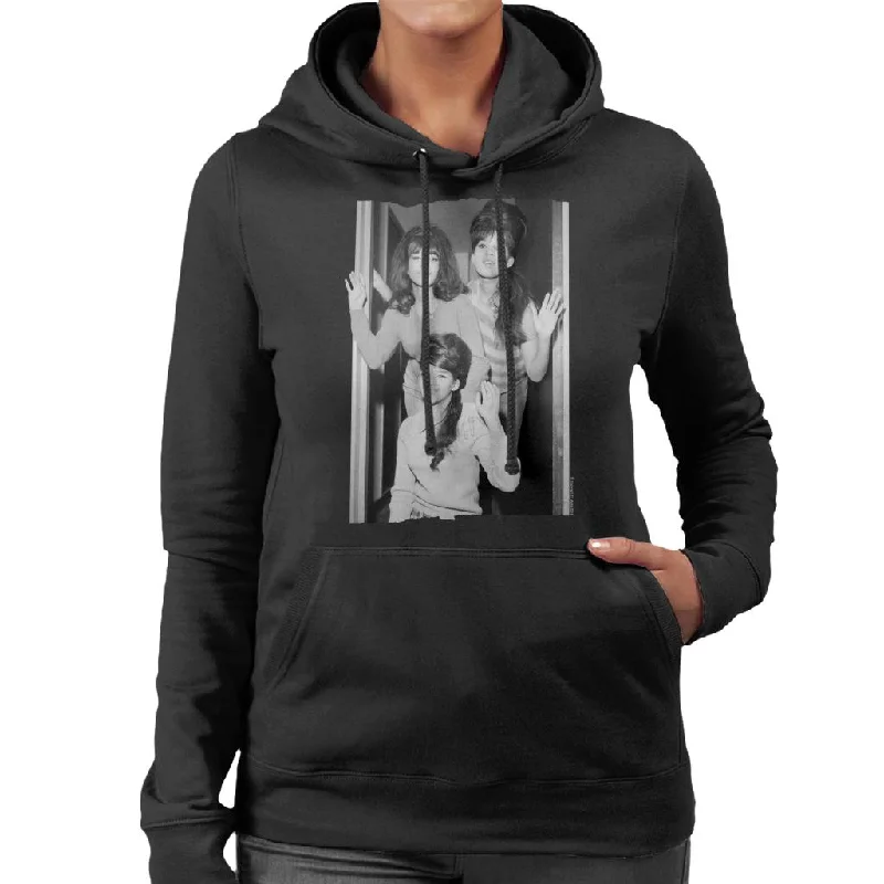 TV Times The Ronettes Wave Women's Hooded Sweatshirt Hoodie with Frayed Bohemian Relaxed