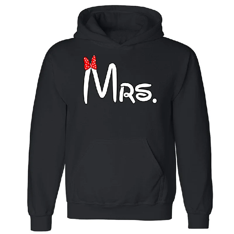 Zexpa Apparelâ„¢ Mrs. Cartoon Font Unisex Hoodie Couple Matching Valentines Day Hooded Sweatshirt Hoodie with Hood Adjustable Protection