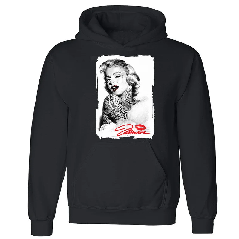 Zexpa Apparelâ„¢ Marilyn Monroe Tattoo Unisex Hoodie Sexy Bombshell Starlet Hooded Sweatshirt Hoodie with Camouflage Military Edgy