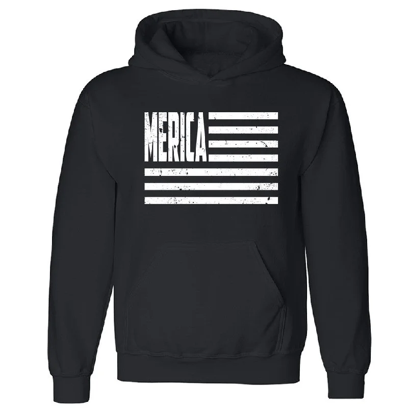 Zexpa Apparelâ„¢ Merica White Flag Unisex Hoodie American Slang Cool Patriotic Hooded Sweatshirt Hoodie with Thumb Holes Functional Cozy