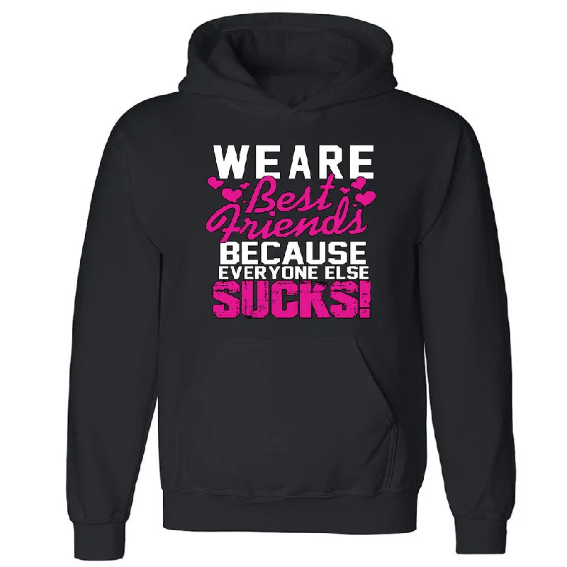 Zexpa Apparelâ„¢ Pink We Are BFF Because Every one Else Unisex Hoodie BFF Hooded Sweatshirt Hoodie with Tie-Dye Psychedelic Retro