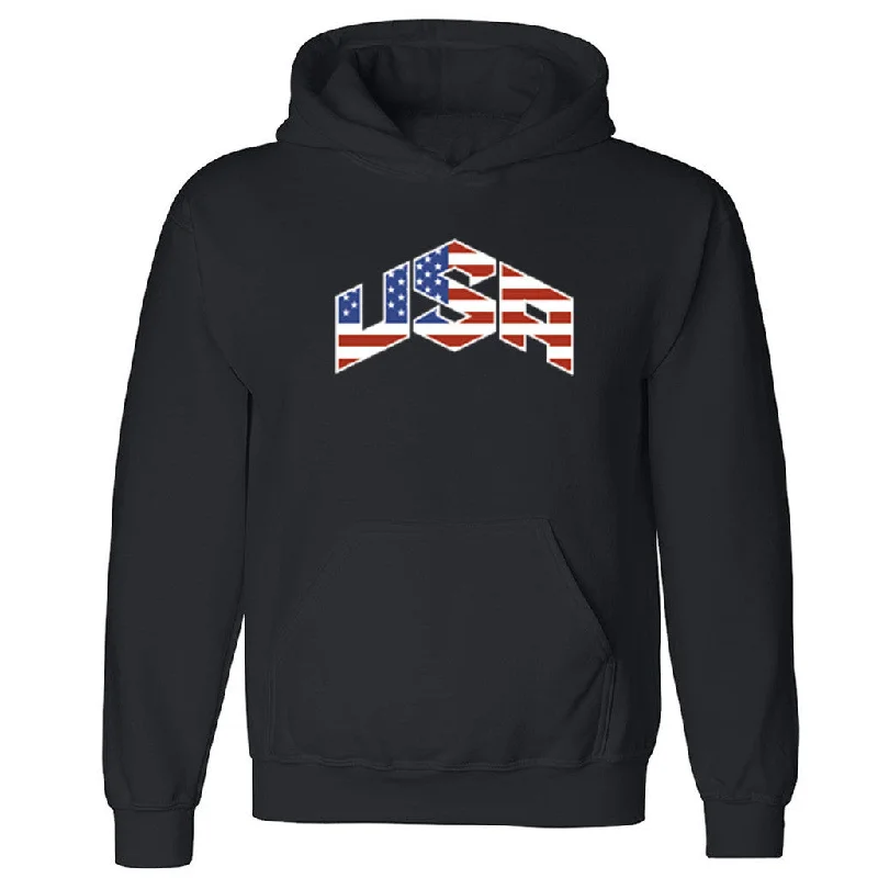 Zexpa Apparelâ„¢ USA Triangle Pattern Unisex Hoodie USA olympics team flag Hooded Sweatshirt Hoodie with Oversized Fit Loose Comfortable