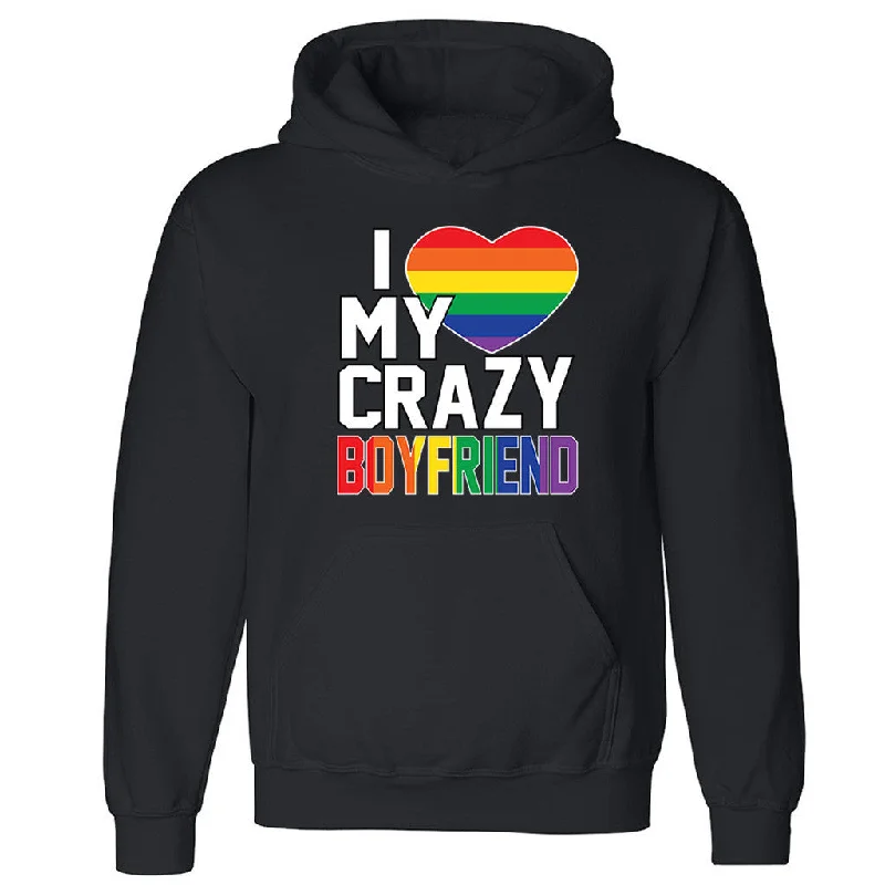 Zexpa Apparelâ„¢ Rainbow I Heart My Crazy Girlfriend Unisex Hoodie Gay Pride Hooded Sweatshirt Hoodie with Fur Luxurious Winter