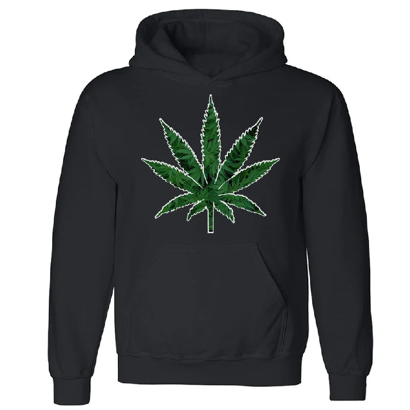 Zexpa Apparelâ„¢ Marijuana Weed Leaf Unisex Hoodie Weed Leaf Smoker Joint Cool Hooded Sweatshirt Hoodie with V-Neck Classic Versatile