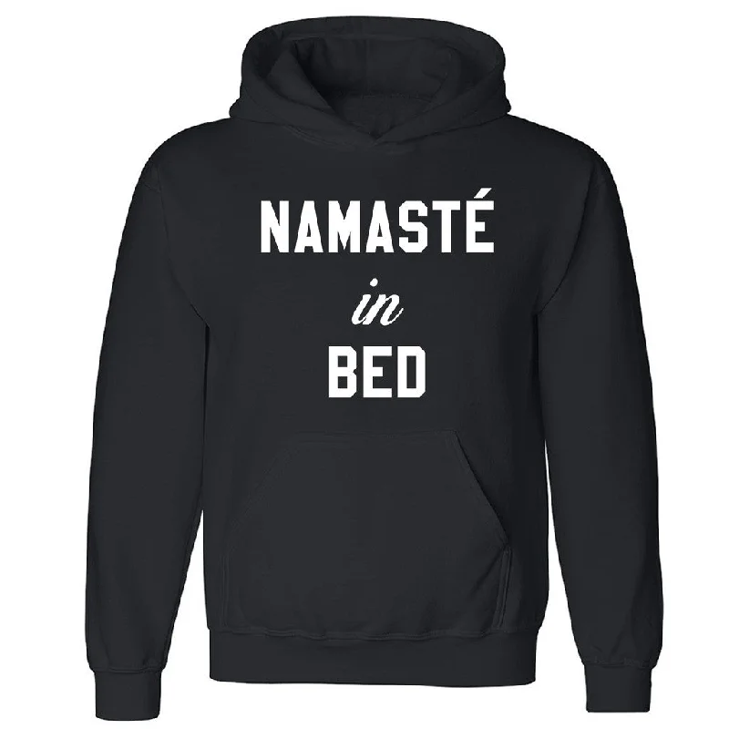 Zexpa Apparelâ„¢ Namaste In Bed Cool Unisex Hoodie Cool Yoga Class Healthy Life Hooded Sweatshirt Zip Hoodie Drawstring Kangaroo Pocket