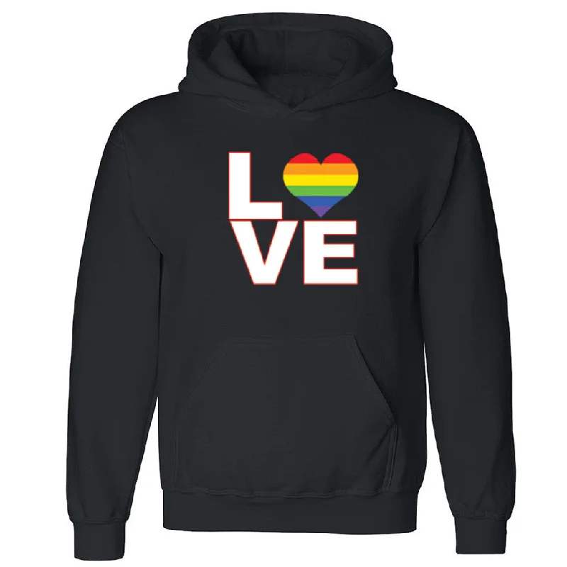 Zexpa Apparelâ„¢ Love Rainbow Heart Unisex Hoodie Gay Flag LGBT Love Wins  Hooded Sweatshirt Hoodie with Half-Zip Sporty Casual