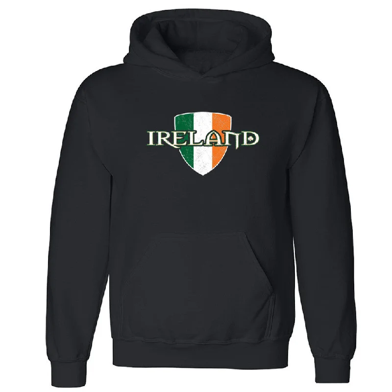 Zexpa Apparelâ„¢ Ireland Shield Flag Unisex Hoodie Irish St. Patrick Day Hooded Sweatshirt Hoodie with Patch Decorative Personalized