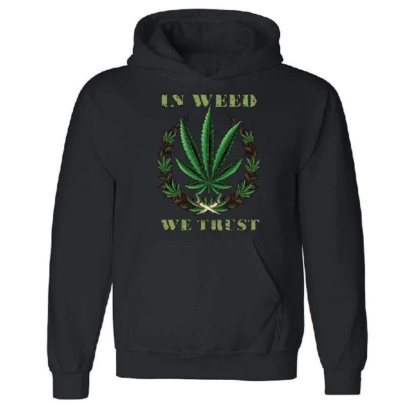 Zexpa Apparelâ„¢ In Weed We Trust Unisex Hoodie Dope Weed Smoker Cool Joint Hooded Sweatshirt Hoodie with Zipper Versatile Modern