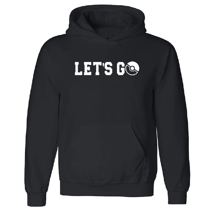 Zexpa Apparelâ„¢ Let's Go Unisex Hoodie Poke Go Fan Gamer Mobile Nav Hooded Sweatshirt Hoodie with Hem Ribbing Snug Secure