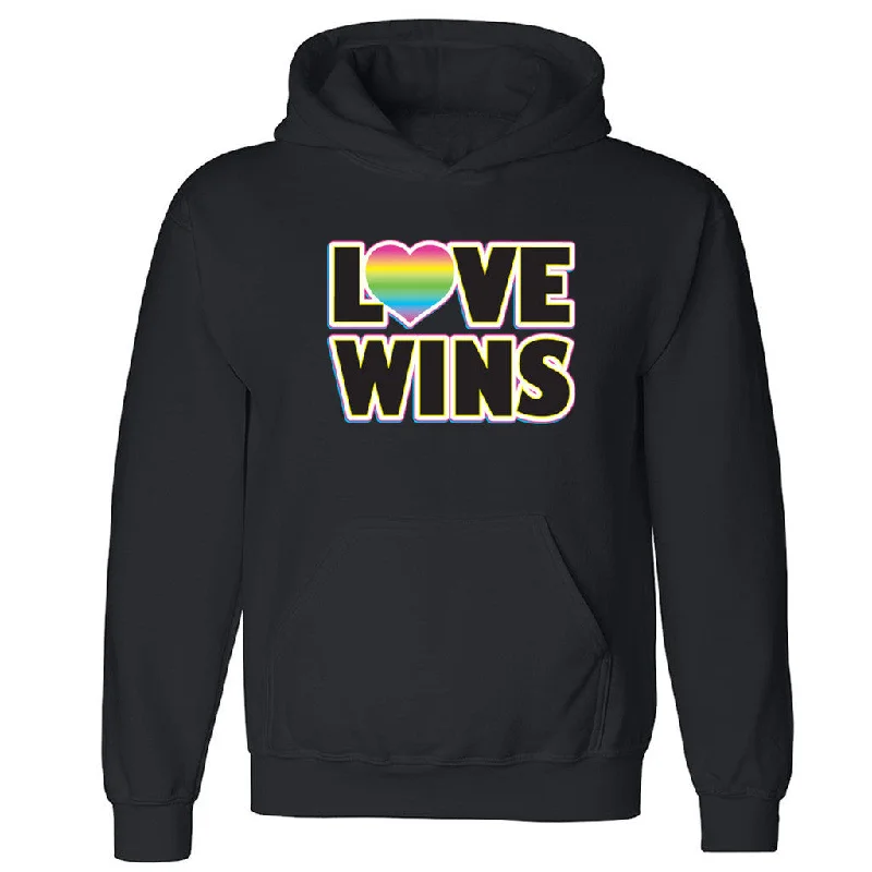 Zexpa Apparelâ„¢ Love Wins Rainbow Unisex Hoodie Gay Pride LGBT June 25 Proud Hooded Sweatshirt Hoodie with Double Zipper Versatile Adjustable