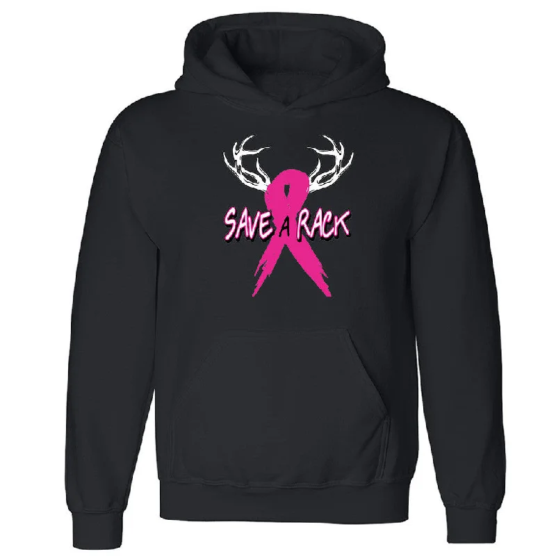 Zexpa Apparelâ„¢ Save A Rack Unisex Hoodie Breast Cancer Awareness Month Hooded Sweatshirt Hoodie with Hem Contrast Bold Stylish