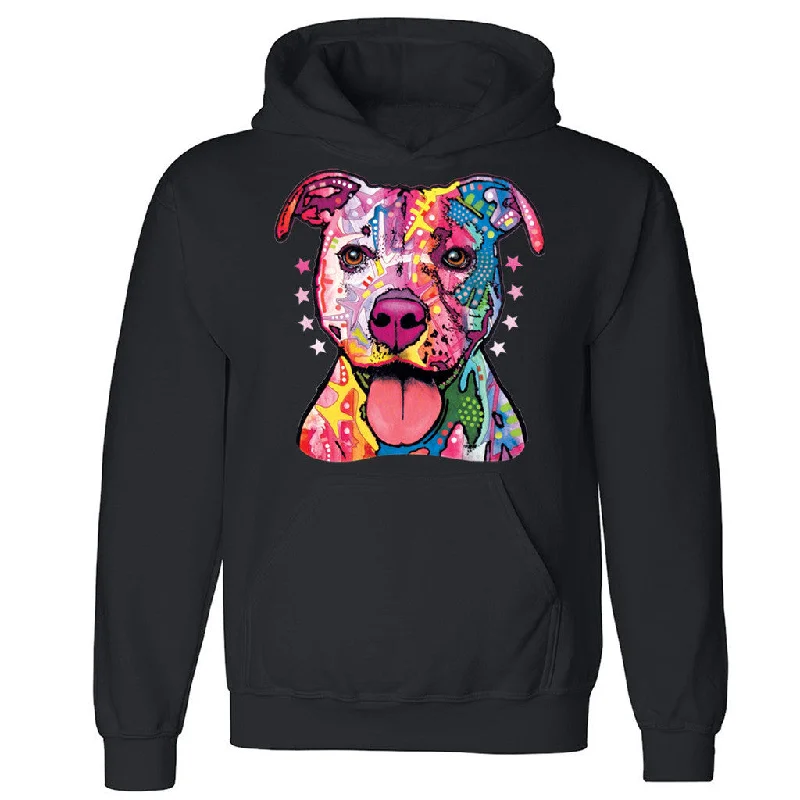 Zexpa Apparelâ„¢ Retro Colored Pit bull Unisex Hoodie bull terrier dog breed Hooded Sweatshirt Hoodie with Patch Decorative Personalized