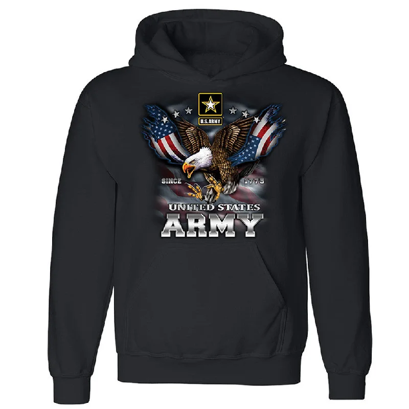 Zexpa Apparelâ„¢ United States Army Eagle Unisex Hoodie US Army Veteran USA Hooded Sweatshirt Hoodie with Cuffed Sleeves Snug Secure