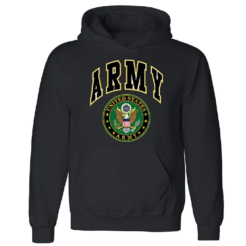 Zexpa Apparelâ„¢ US Army Licensed Eagle Unisex Hoodie US Army Veteran USA flag Hooded Sweatshirt Hoodie with Bell Sleeves Flared Feminine