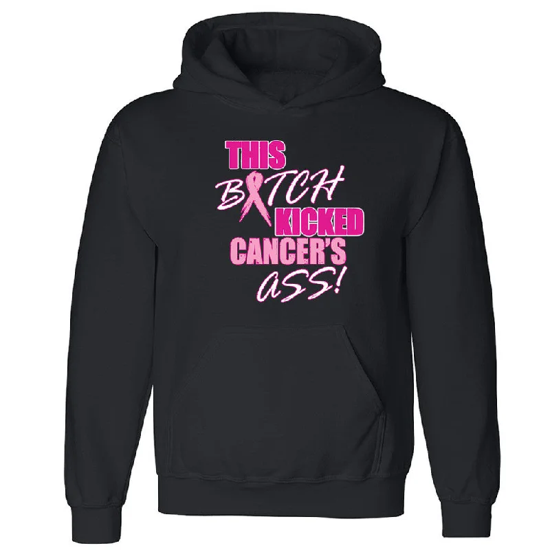 Zexpa Apparelâ„¢ This Btch Kicked Cancers As.. Unisex Hoodie Breast Cancer Run Hooded Sweatshirt Hoodie with Hem Lace Feminine Delicate