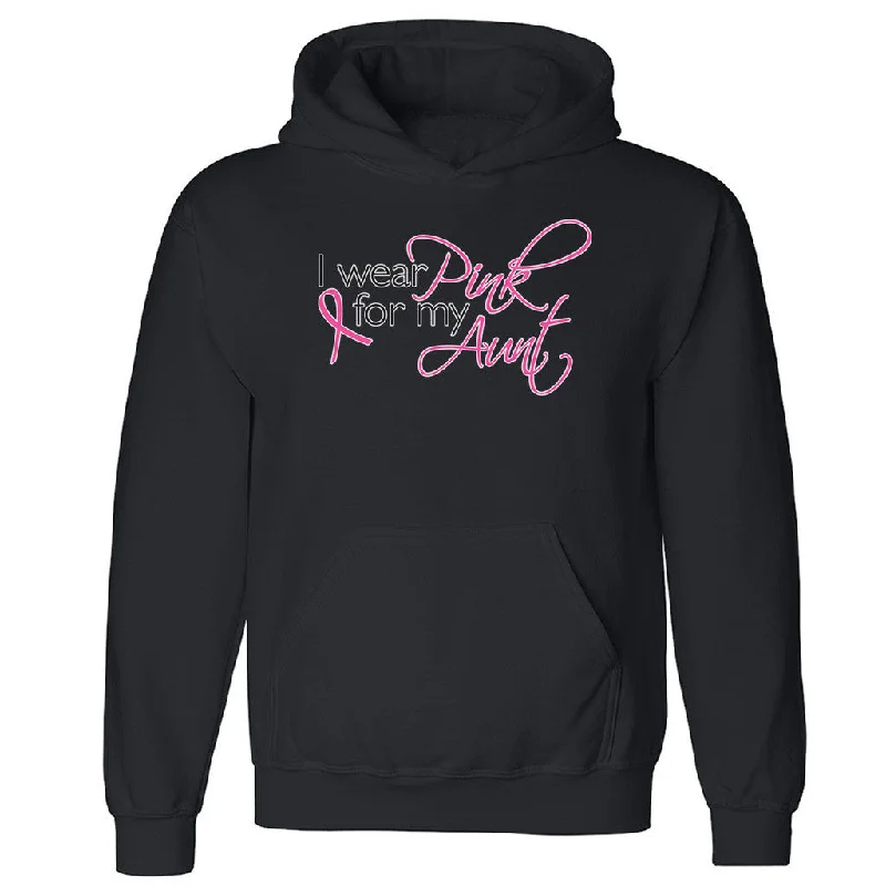 Zexpa Apparelâ„¢ I Wear Pink For My Aunt Unisex Hoodie Breast Cancer Awareness Hooded Sweatshirt Hoodie with Camouflage Military Edgy