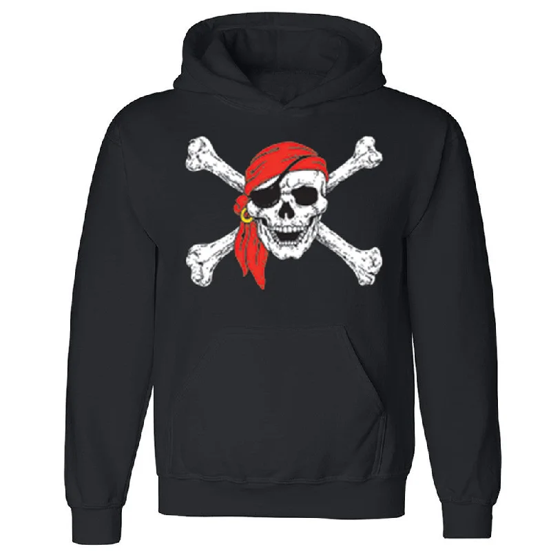 Zexpa Apparelâ„¢ Jolly Roger Flag Unisex Hoodie Pirate Flag caribbean islands Hooded Sweatshirt Hoodie with Hood Adjustable Protection