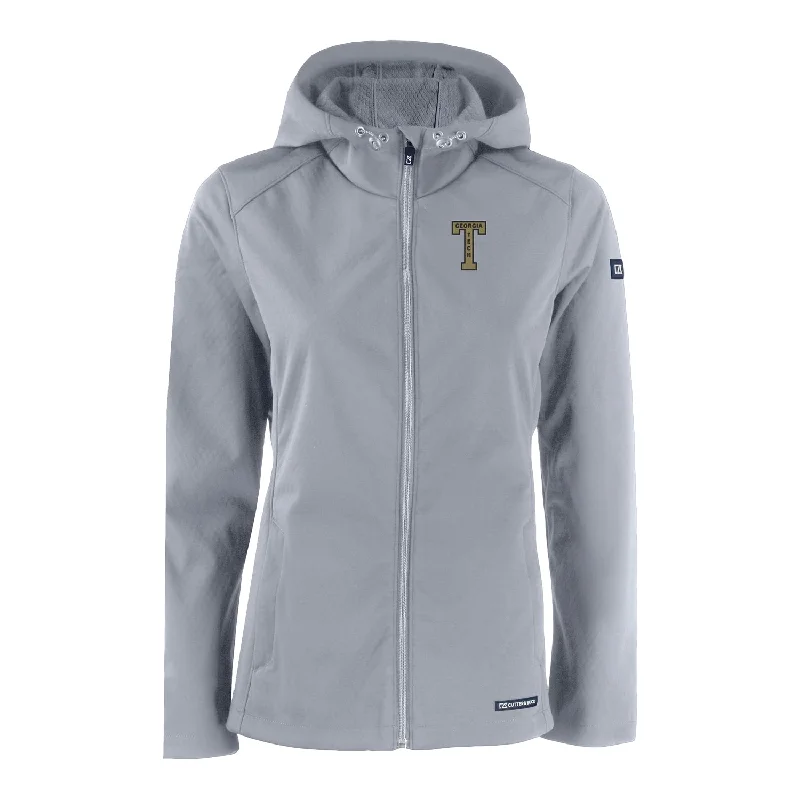 Ladies Georgia Tech Yellow Jackets College Vault Cutter & Buck Evoke Eco Softshell Recycled Full Zip Jacket Embroidered Jacket Appliqued Jacket Beaded Jacket Ladies Georgia Tech Yellow Jackets College Vault Cutter & Buck Evoke Eco Softshell Recycled Full Zip Jacket Embroidered Jacket Appliqued Jacket Beaded Jacket