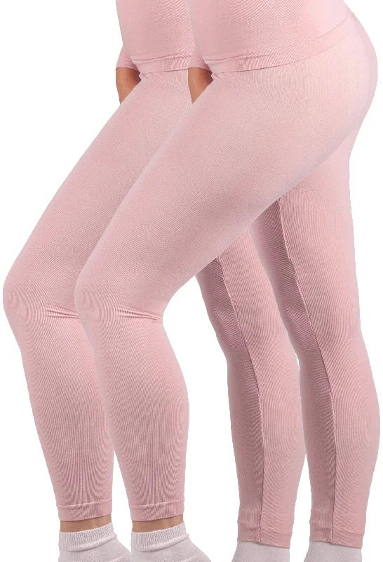 Seamless Thermal Leggings - 2 Pack Stylish Ankle-Length Leggings