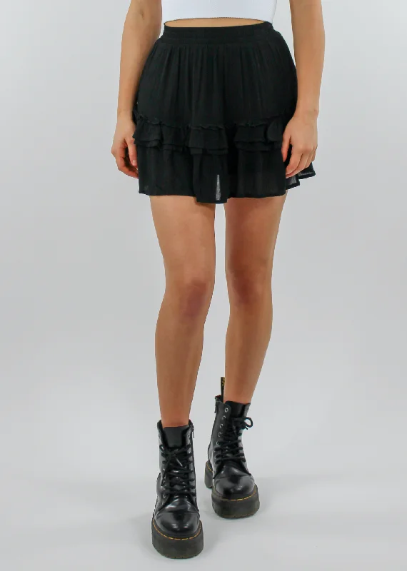 Adore You Skirt ★ Black velvet skirt rich